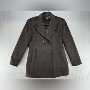 Iris Singer 100% Wool Brown Corduroy Blazer Jacket Women Size 4 Flaw